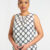 BLACK/WHITE CHAIN LINK LATTICE PRINT